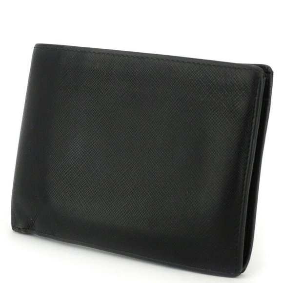 AUTH PRADA two-fold wallet leather - Picture 1 of 8